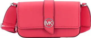 Leather shoulder bag with frontal monogram
