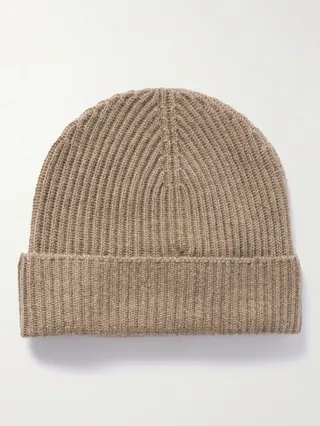 Ribbed Cashmere Beanie