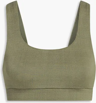 Ribbed-knit sports bra