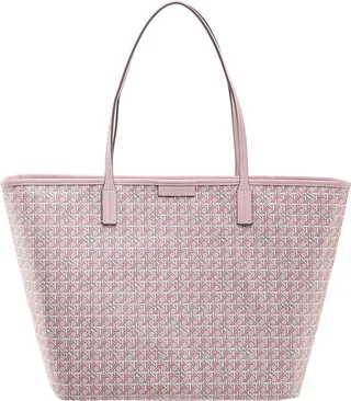 Coated canvas shoulder bag with all-over print