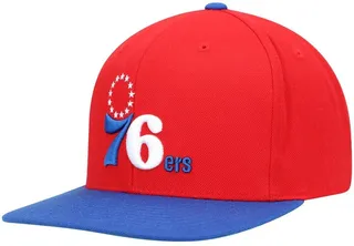 Men's Red and Royal Philadelphia 76ers Hardwood Classics Two-Tone Snapback Hat