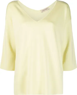 V-Neck Silk-Cotton Jumper