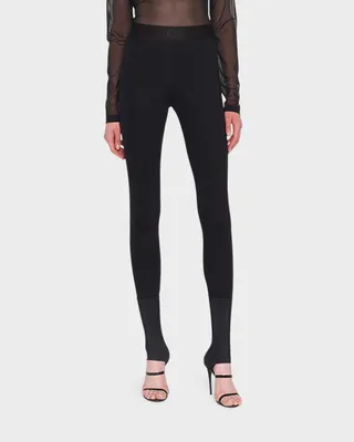 Branded Elastic High-Waist Leggings