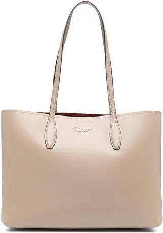 Calf-Leather Logo-Print Tote Bag