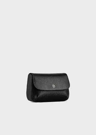 Mini la Prima shoulder bag in pebbled patent leather