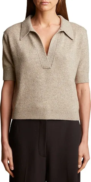 Shrunken Jo Polo Cashmere Top