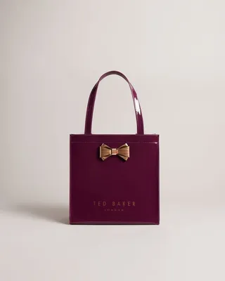 Plain Bow Small Icon Bag in Oxblood