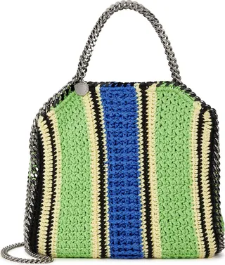 Stella McCartney Falabella Mini Striped Crochet Tote