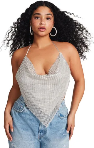 Barely There Rhinestone Halter Silver
