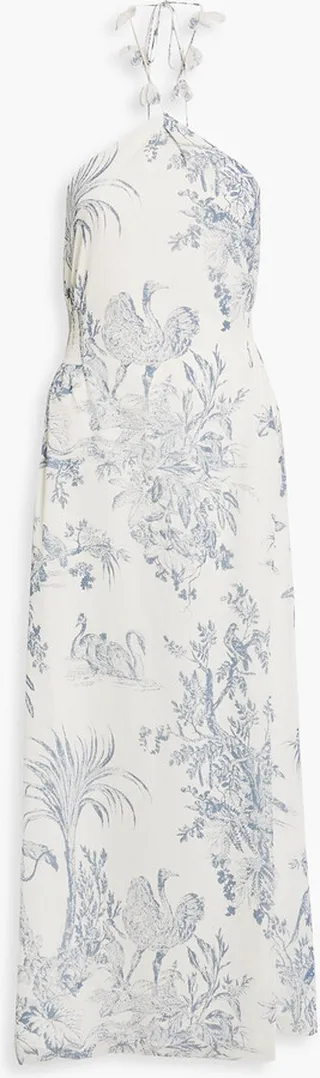 Tessa printed chiffon halterneck maxi dress