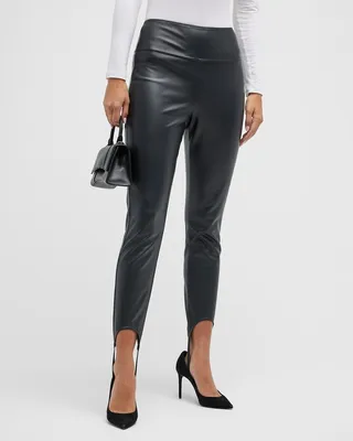 Vegan Leather Stirrup Leggings