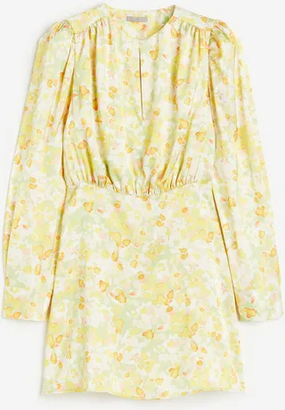 Gathered Satin Dress