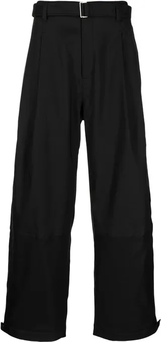 Wide-Leg Belted Trousers