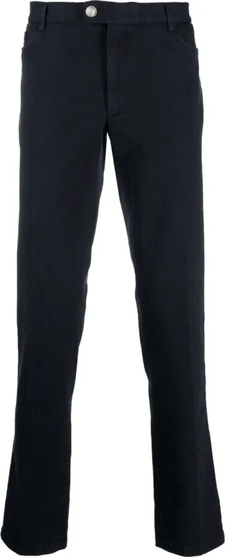 Skull Embroidery Straight-Leg Trousers