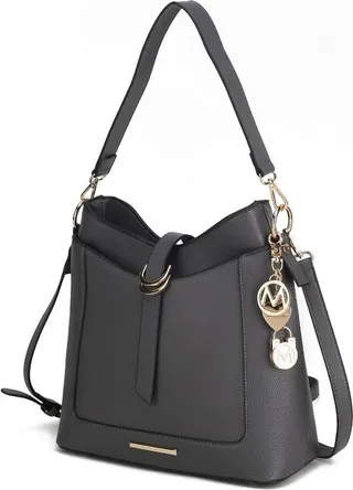 MKF Collection by Mia K Geneva Crossbody Handbag - Grey