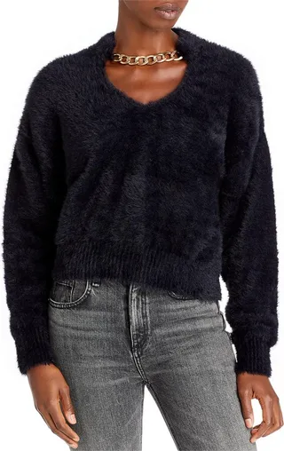 Vanessa Womens Chain V-Neck Pullover Sweater