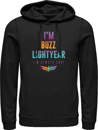 Men's Lightyear I'm Buzz Lightyear I'm Always Sure Pull Over Hoodie - Black - Large