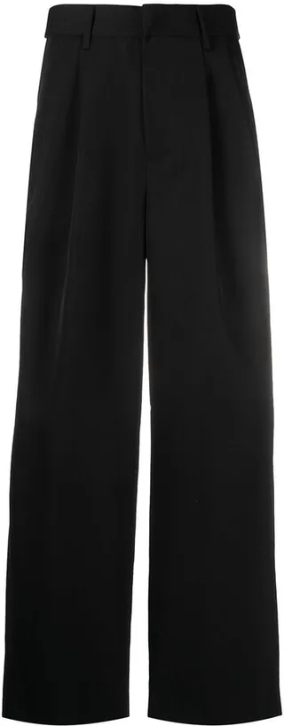 Pleated Straight-Leg Trousers
