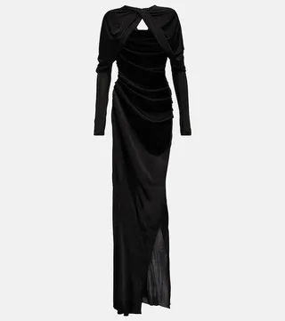 Draped cutout gown