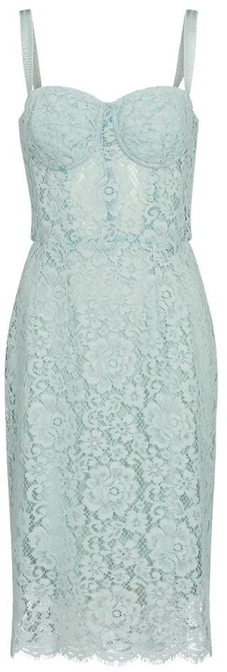 Cotton-blend lace midi dress