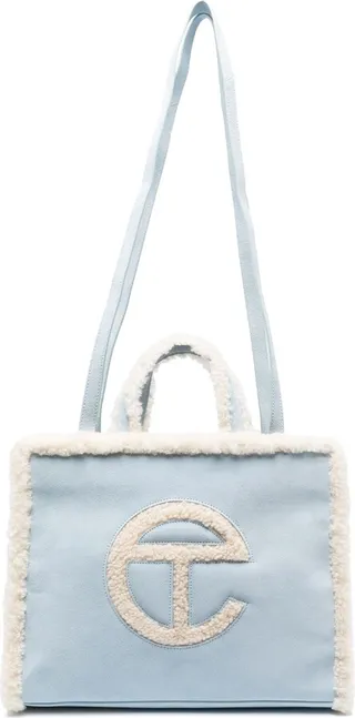 Logo-Patch Sheepskin Tote Bag