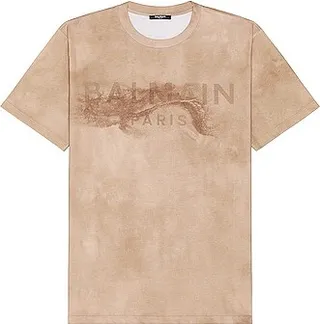 BALMAIN Desert Printed Bulky Fit T-shirt in Beige