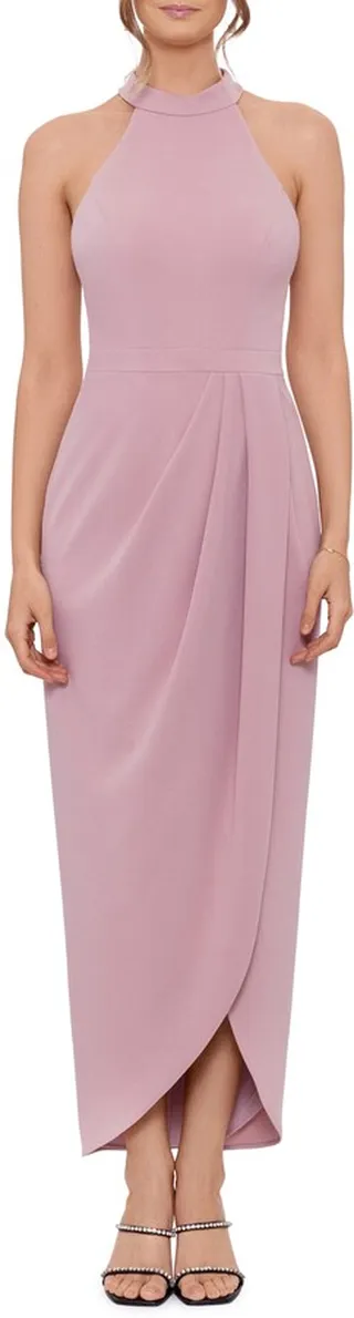 Halter Neck Crepe Gown