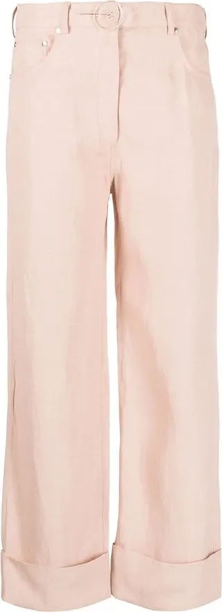 High-Waisted Straight-Leg Trousers