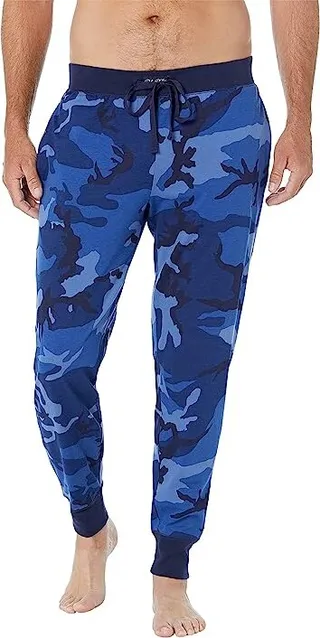 Polo Ralph Lauren Rib Waistband Knit Sleepwear Joggers (Blue Eclipse Camo) Men's Pajama