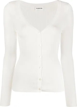 V-neck knitted cardigan