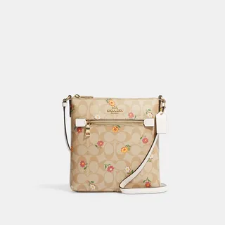 Mini Rowan File Bag In Signature Canvas With Nostalgic Ditsy Print