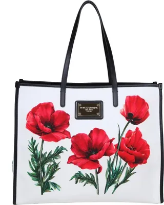 Dolce E Gabbana Shopping Bag In Canvas With Print