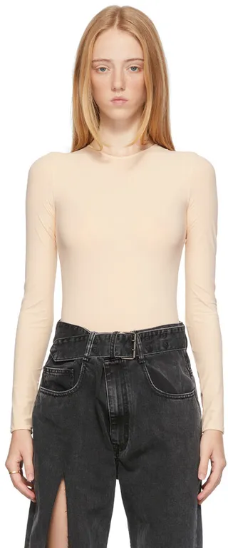 Maison Margiela Off-White Nylon Second Skin Bodysuit