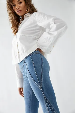 CRVY Ever After Pull-On Flare Jeans by We The Free at Free People