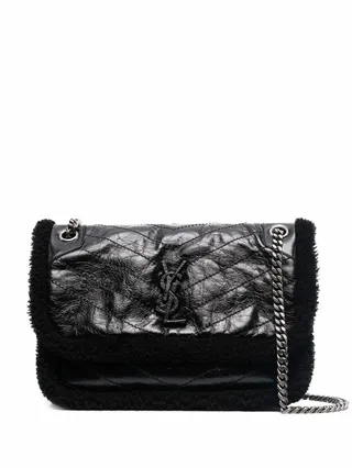 shearling-trim Niki shoulder bag