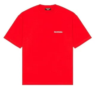 Balenciaga Medium Fit T-Shirt in Red