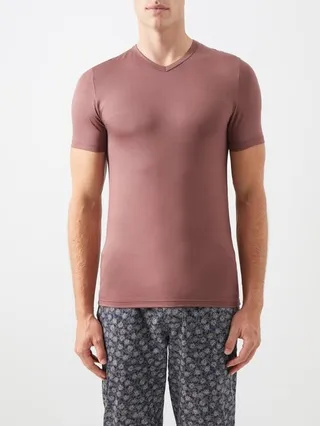 700 Pureness V-neck Modal-blend Jersey T-shirt