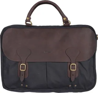 Barbour Foldover Logo Embossed Briefcase