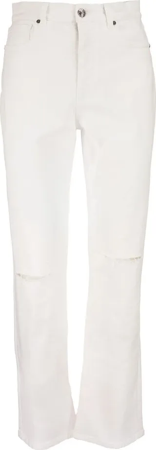 Denim Jeans With Destroyed Details