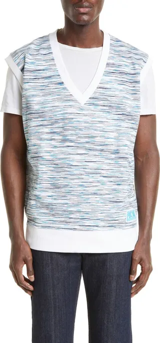 Space Dye V-Neck Sweater Vest
