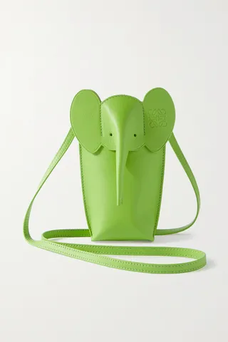 Loewe - Elephant Pocket Leather Shoulder Bag - Green
