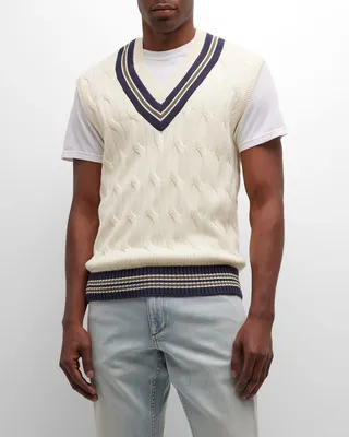Men's Windsor Cable-Knit Sweater Vest