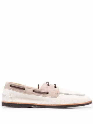 Lace-Up Panelled Loafers