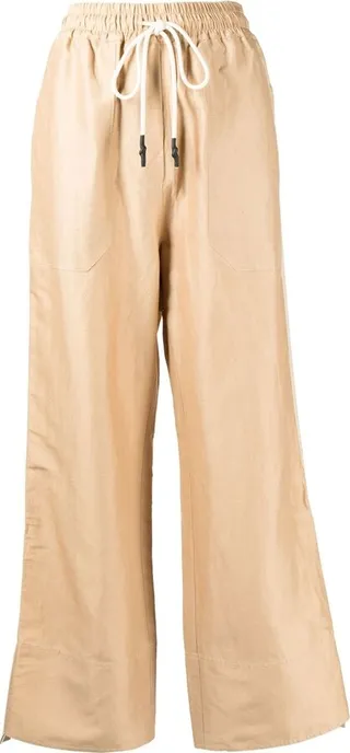 Striped Drawstring Cropped Pants
