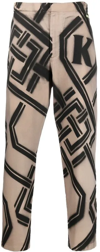 Logo-Print Straight-Leg Trousers