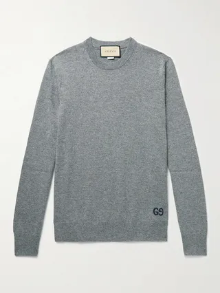 Logo-Embroidered Cashmere Sweater