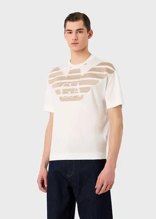 Tencel-blend jersey T-shirt with oversized embroidered logo