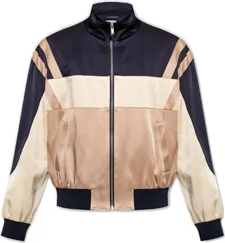Saint Laurent Panelled High-Neck Zipped Bomber Jacket