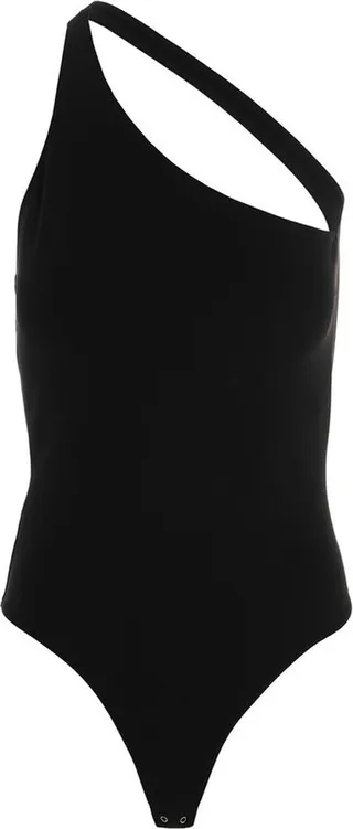 Alexander McQueen Open-Back One Shoulder Bodysuit
