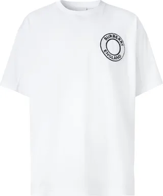 White Logo Graphic Cotton T-Shirt